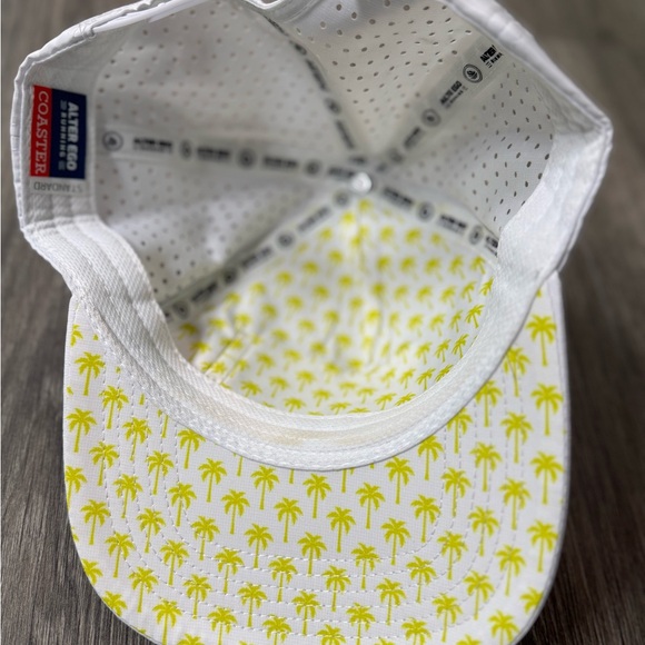 Alter Ego Running White Baseball Cap with Gold Palm Tree SnapBack - Picture 4 of 5